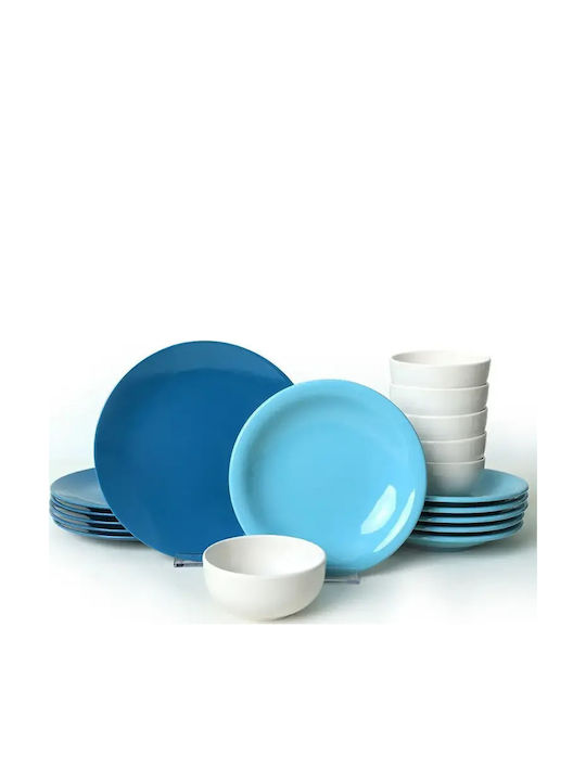 SteweHome Servierplatten und Schüsseln Blau Harmony Porzellan 18 Stück 27x27cm