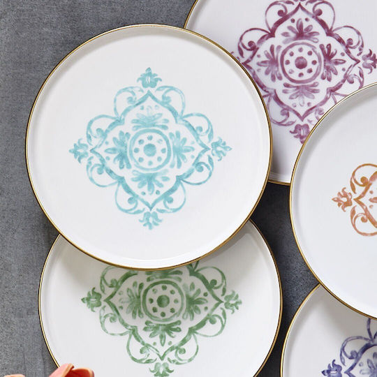 Set 6 Bucăți Plăci Deșert Multicolore Moștenire Rezistente La Căldură 20x20cm