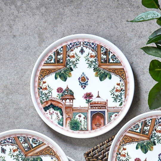 Set of 6 Pieces Dessert Serving Plates Ottoman Style 20x20cm