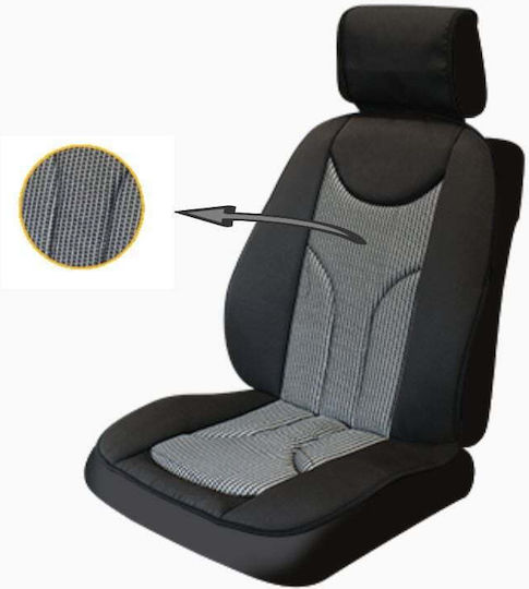 Anatomic Car Seat Cover Universal Model Textile Material 1 Piece Smartic Black Gray