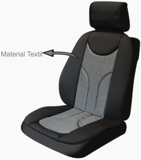 Anatomic Car Seat Cover Universal Model Textile Material 1 Piece Smartic Black Gray