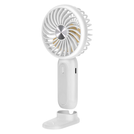 Linq Silent Portable Fan 3 Speeds Battery Phone Stand White