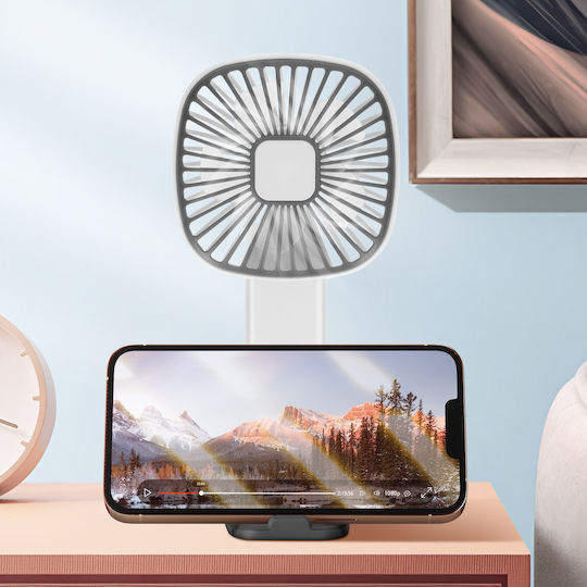 Linq Tragbarer Ventilator 3 Einstellbare Geschwindigkeiten Usb-c Video Ständer Basis Grau