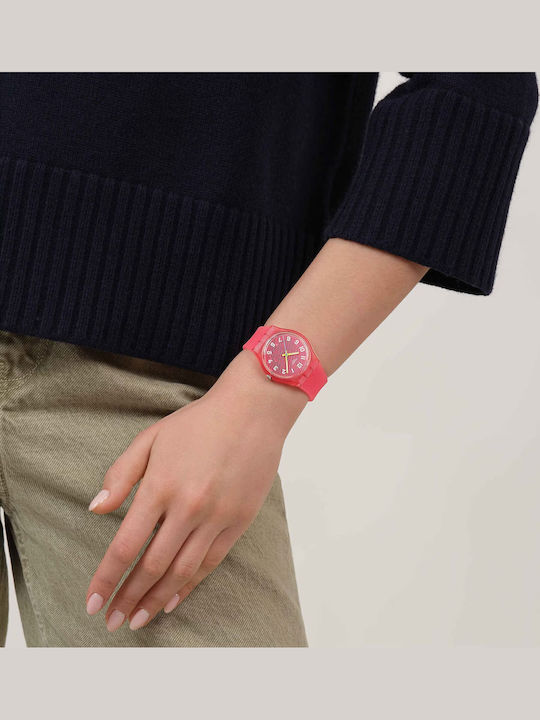 Swatch Unisex Men's Watch Battery with Blue Rubber Strap