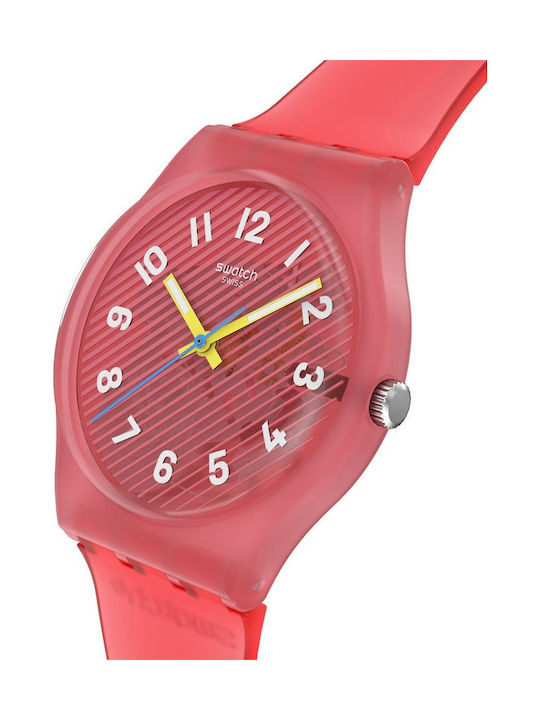 Swatch Unisex Men's Watch Battery with Blue Rubber Strap