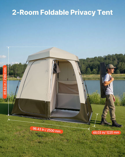 Vevor Сцена За Къмпинг Тоалетна Кафява 98x48x85см