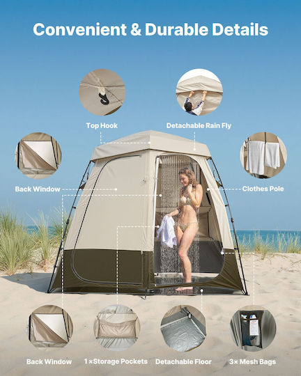 Vevor Сцена За Къмпинг Тоалетна Кафява 98x48x85см