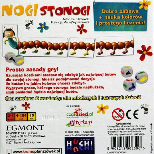 Board Game Centipede Legs for 2-4 Players 4+ Years Old (PL) Egmont