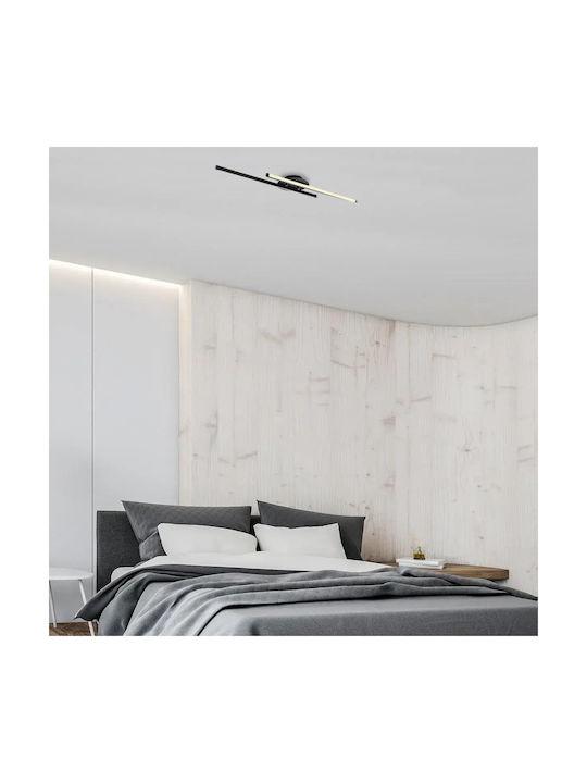 Led Φωτιστικό Τοίχου Μαύρο Μοντέρνα Γραμμή 86x17cm