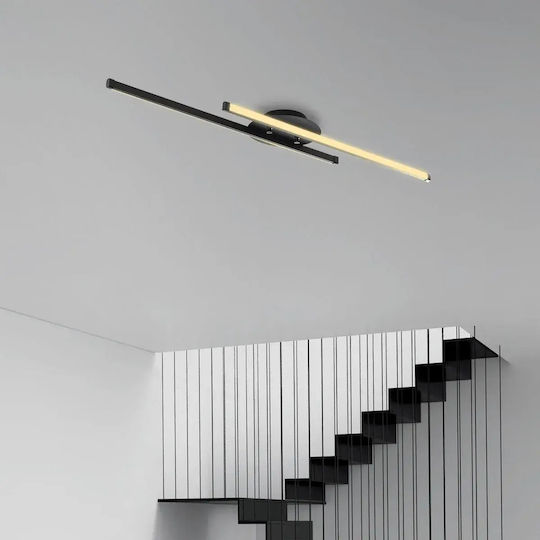 LED Wandleuchte Schwarz Modernes Design 86x17cm