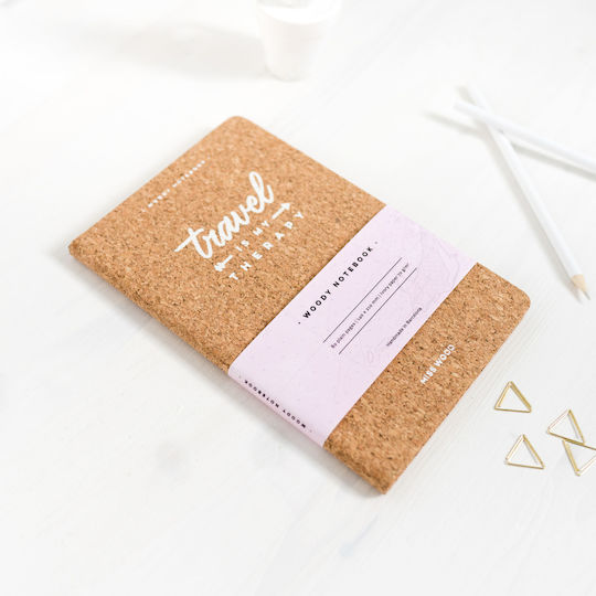 Miss Wood Notizbuch 80 Blätter A5 mit Punkten Braun