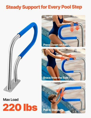 Vevor Pool Handle made of Stainless Steel 78.8x55.8cm Silver