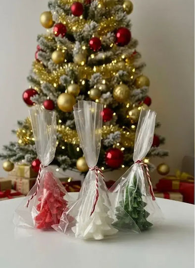 Set of 3 Christmas Candles Fir Scent & Glitter Multicolour 8x7cm