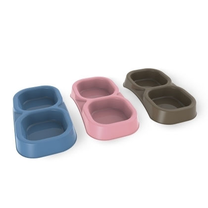 Bama Kunststoff Schalen Futter & Wasser für Hund & Katze in Braun Farbe