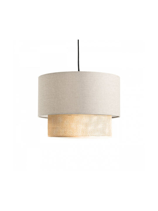 GloboStar Biggie Pendant Light Beige with E27 Socket 30x30x23.5cm