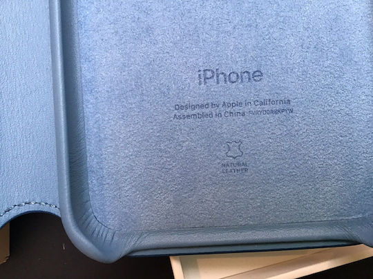 Apple Портмоне Кожа Син (iPhone X / XS)
