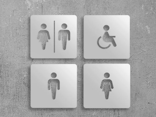 Τετράγωνες Πινακίδες Wc Minimal Ανοξειδωτο-ατσαλι-inox Wc-αμεα