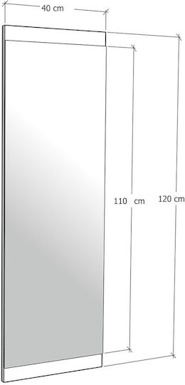 Огледало За Цялото Тяло Декоративно Дървена Основа Черно 40x120см