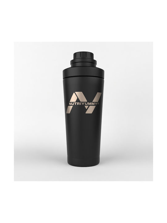 Nutriyummy Shaker Πρωτεΐνης 700ml Ανοξείδωτο Μαύρο