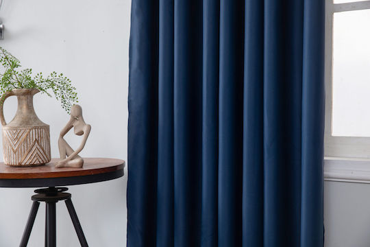 Mc Decor Verdunkelung mit Grommets Blau 140x265cm Mc Decor Verdunkelung mit Grommets Blau 140x265cm