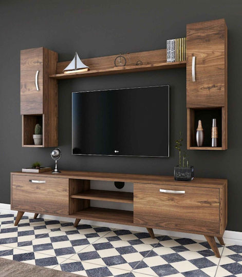 Βάση Tv Τοίχου Ξύλο Ρουστίκ Στιλ Καρυδιά 80x25x15 Cm Βάση Tv Τοίχου Ξύλο Ρουστίκ Στιλ Καρυδιά 80x25x15 Cm