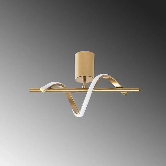 Led Deckenleuchte Wellenförmige Leiste Gold 41x25cm Led Deckenleuchte Wellenförmige Leiste Gold 41x25cm