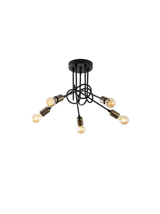 SteweHome Deckenleuchte montieren Künstlerischer Knoten Schwarz 46x35cm SteweHome Deckenleuchte montieren Künstlerischer Knoten Schwarz 46x35cm