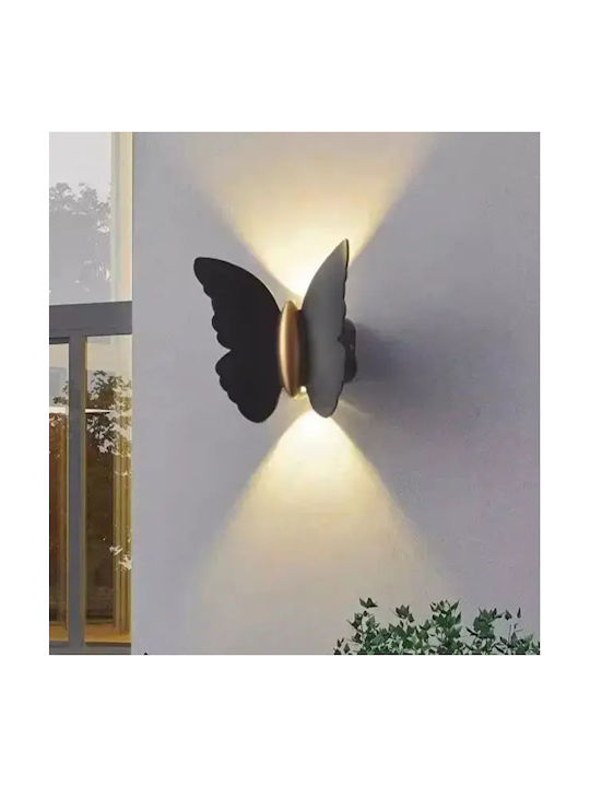 Μοντέρνα Απλίκ Πεταλούδα Led Ip65 Μαύρη Γόβδη Ημέρας 14×16cm