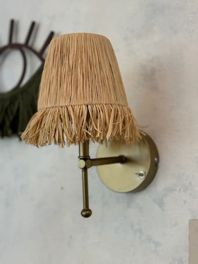 Σετ 2 Τεμ Boho Ραφιά Σάκακλι Ελ Γιαπιμί Απλικ Εσκίτμε Γκολντ Led 30×24cm Σετ 2 Τεμ Boho Ραφιά Σάκακλι Ελ Γιαπιμί Απλικ Εσκίτμε Γκολντ Led 30×24cm