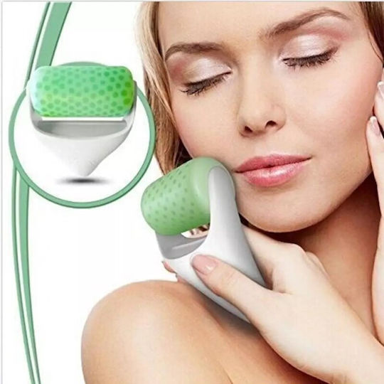 Aparat De Masaj Facial Ice Roller Alb Verde