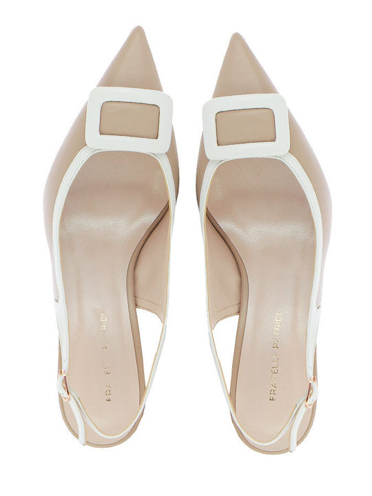 Leather Beige High Heels