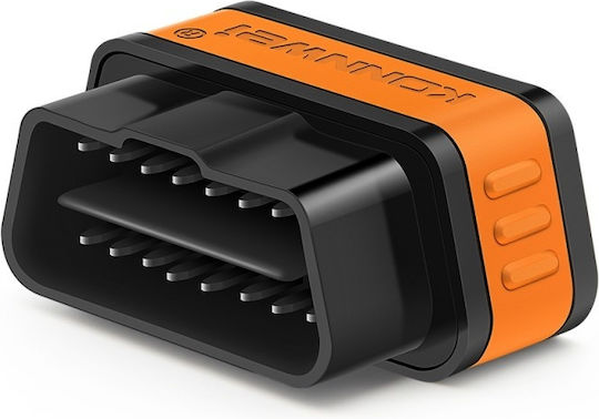 Obd 2 Auto Diagnosewerkzeug Konnwei Kw901 Bluetooth 5.0 Ein-Aus-Schalter Kompatibel mit Android iOS ELM 327 OBD II Schwarz Orange