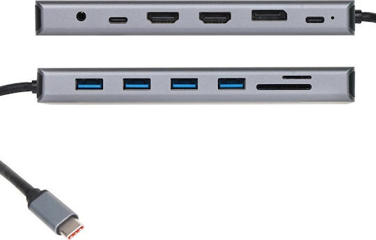 VCOM Thunderbolt 3 / USB-C Docking Station με HDMI 4K PD Ethernet Γκρι