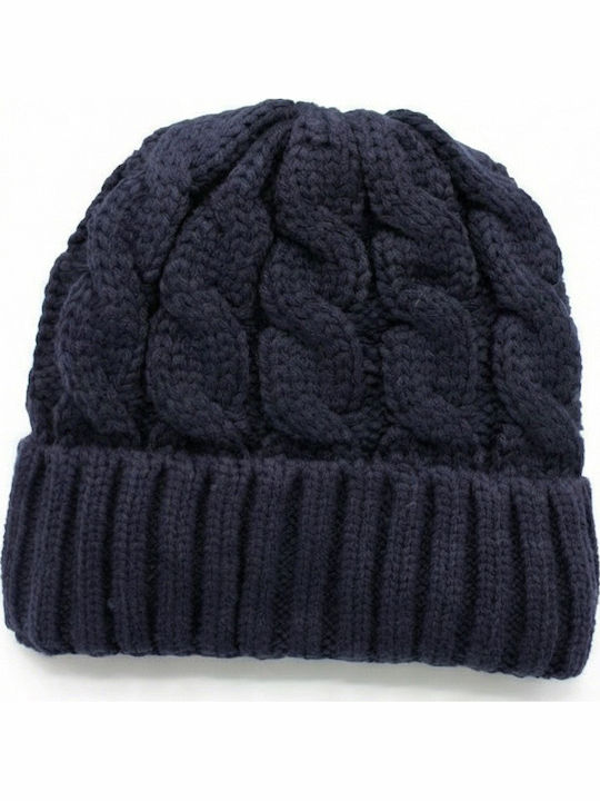Beanie Männer Beanie mit Strickmuster in Blau Farbe
