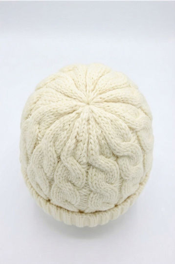 Beanie Beanie with Knit in White color