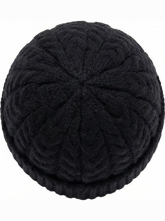 Beanie Männer Beanie mit Strickmuster in Schwarz Farbe