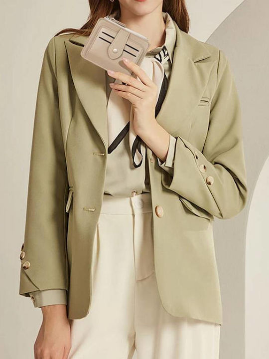 Klein Leder Damen Geldbörse Klassisch Beige