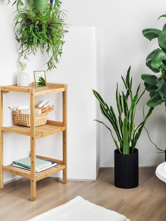 Green Blue Floor Bathroom Shelf Bamboo 37x33x78cm Green