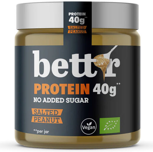 Bettr Βιολογικό Vegan Φυστικοβούτυρο Απαλό με Έξτρα Πρωτεΐνη 250gr