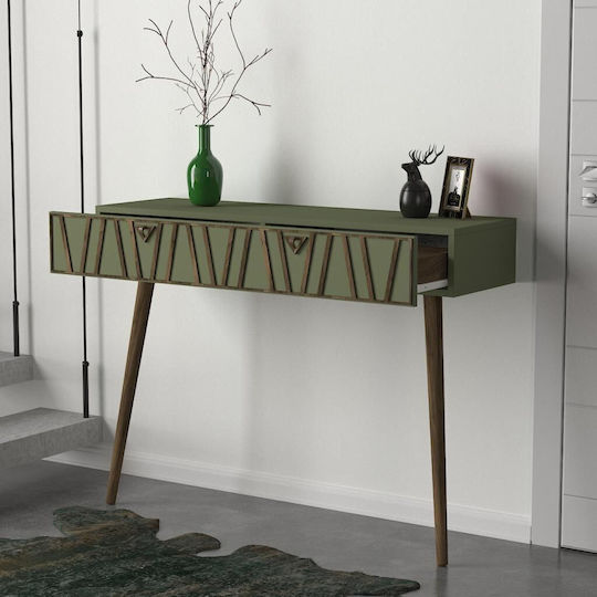 Green Modern Console Entrance with Drawers 120x35x89 Cm