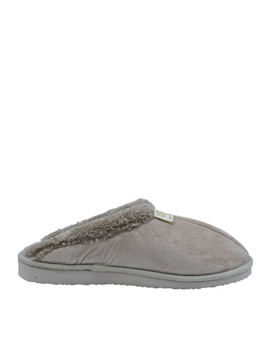 Winter Women's Slippers with Fur Beige