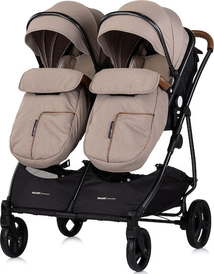 Chipolino Duo Smart Adjustable Double Stroller Suitable for Newborn Beige 8.7kg