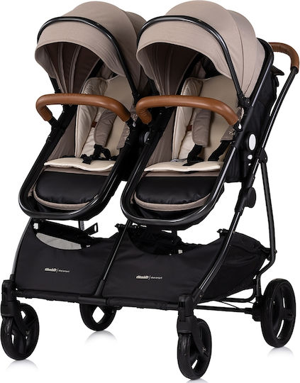 Chipolino Duo Smart Adjustable Double Stroller Suitable for Newborn Beige 8.7kg