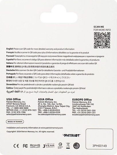 Patriot microSDXC 512GB Clasa 10 U3 V30 A2
