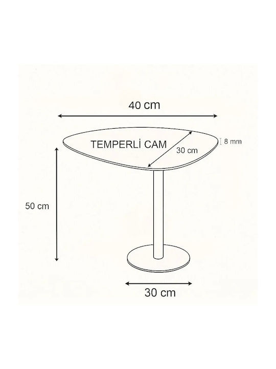 Moderner Beistelltisch mit Travertin-Optik 40x30x50 cm