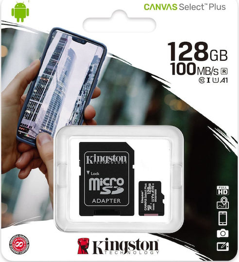 Kingston Canvas Select microSDXC Clasa 10 U1 cu adaptor