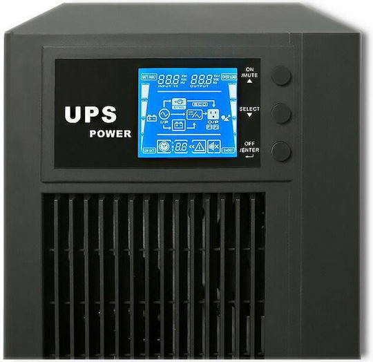Qoltec Uninterruptible Power Supply 3000 UPS On-Line 3000VA 2400W With 4 Outlets