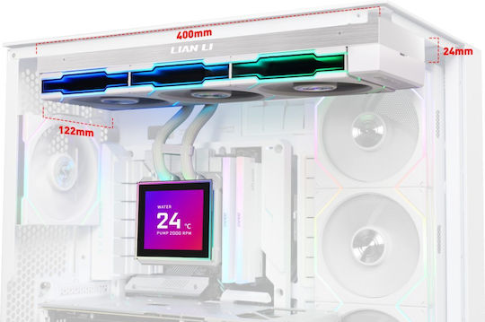 Lian Li HydroShift II LCD-S 360TL AIO CPU Liquid Cooling With 3 120mm Fans And White RGB Lighting