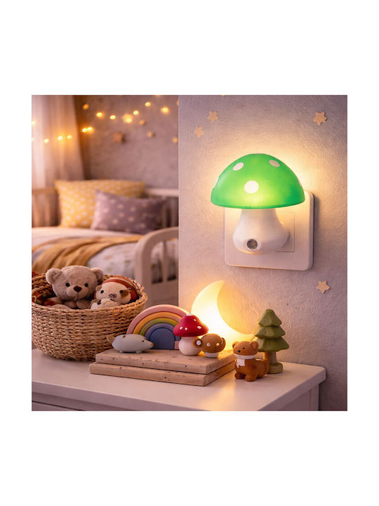 Aca Nursery Night Light LED Mushroom Power Green Cold with Sensor
