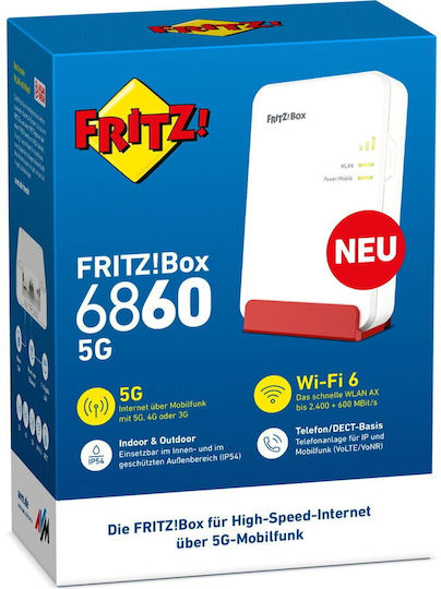 AVM FRITZ!Box 6860 5G Ασύρματο 5G Router Wi‑Fi 6